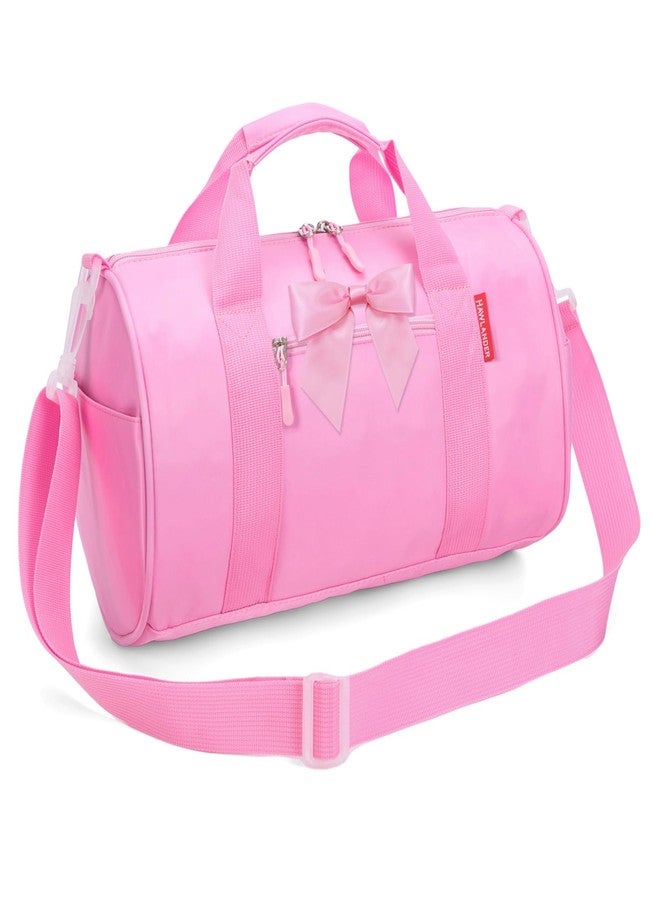HawLander Toddler Dance Bag for Girls, Kids Duffle Bag for Gym, Ballet, Overnight Travel (Small, Pink) - Image 2